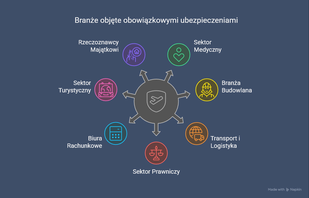 branże objęte obowiązkowymi ubezpieczeniami